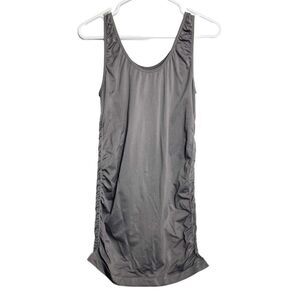 Hofish ruched sides stretchy tank top grey size large